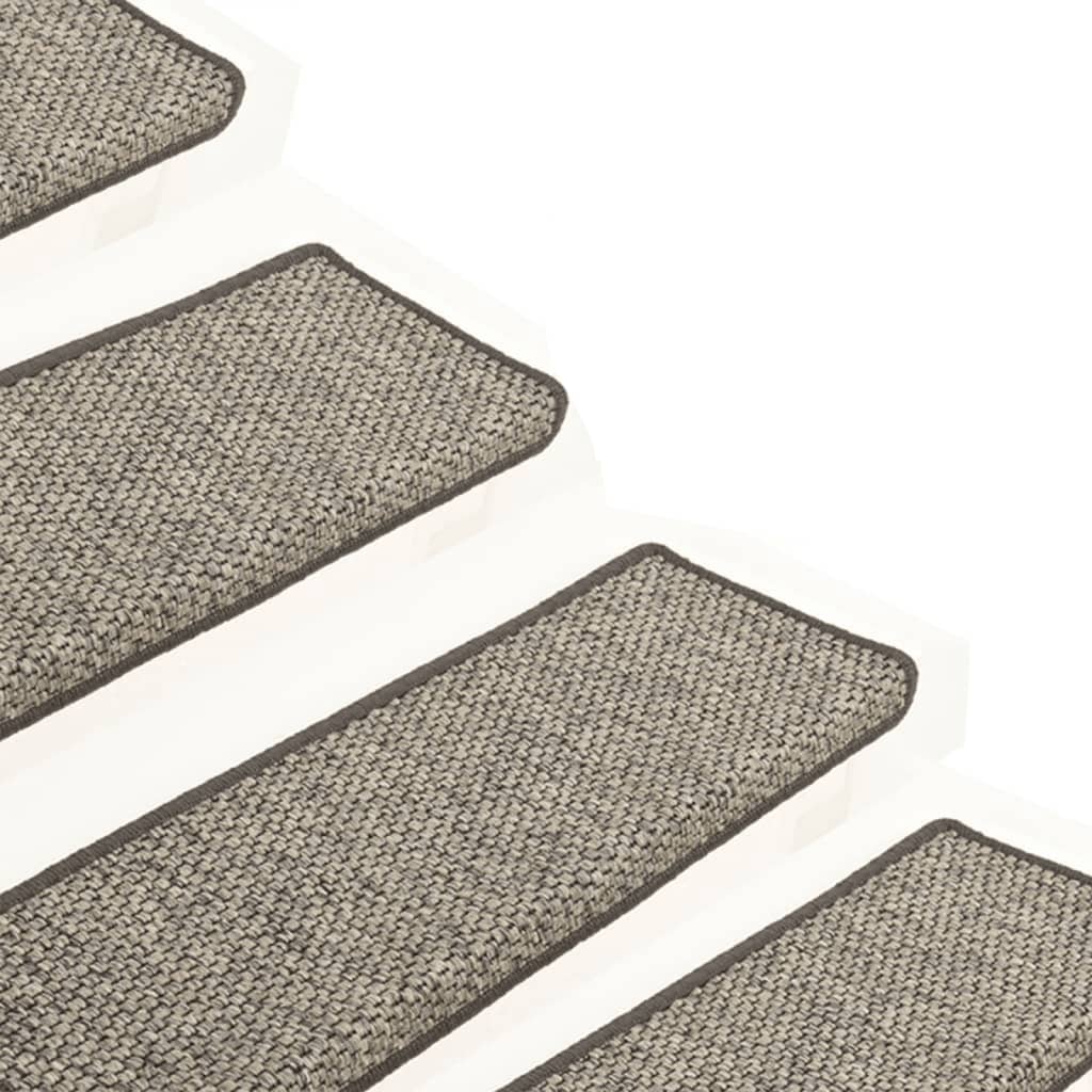Trapmatten Zelfklevend 15 St Sisal-Look 65X25 Cm Grijs En Beige