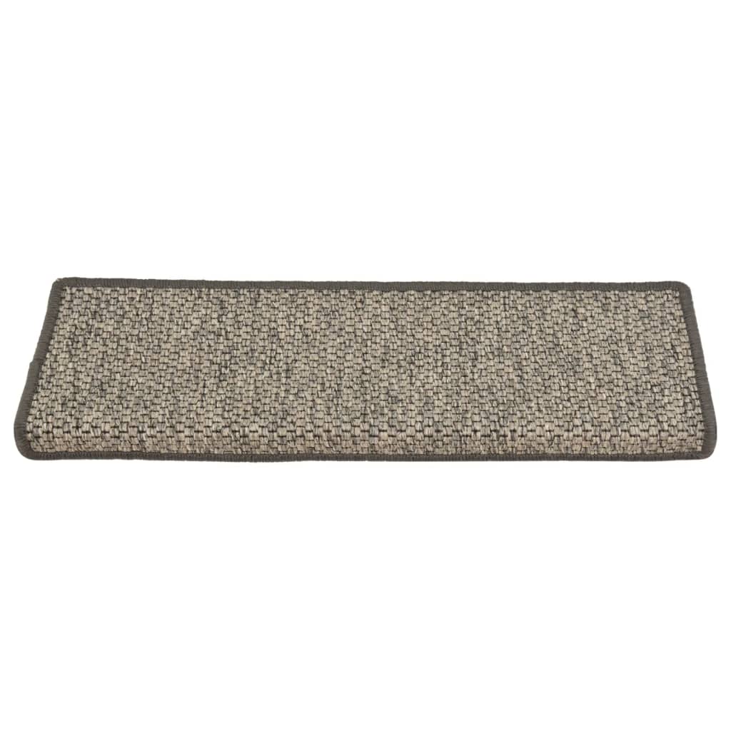 Trapmatten Zelfklevend 15 St Sisal-Look 65X25 Cm Grijs En Beige