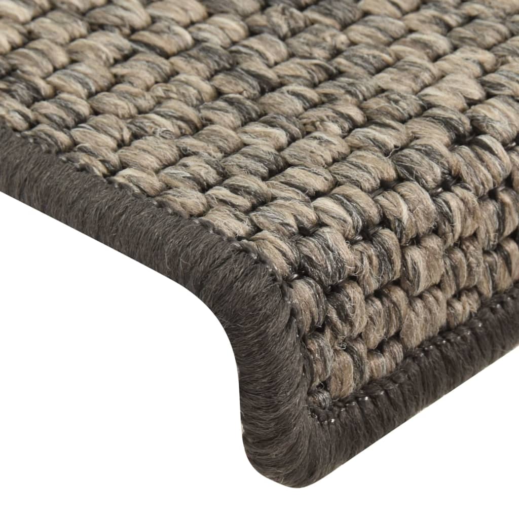 Trapmatten Zelfklevend 15 St Sisal-Look 65X25 Cm Grijs En Beige
