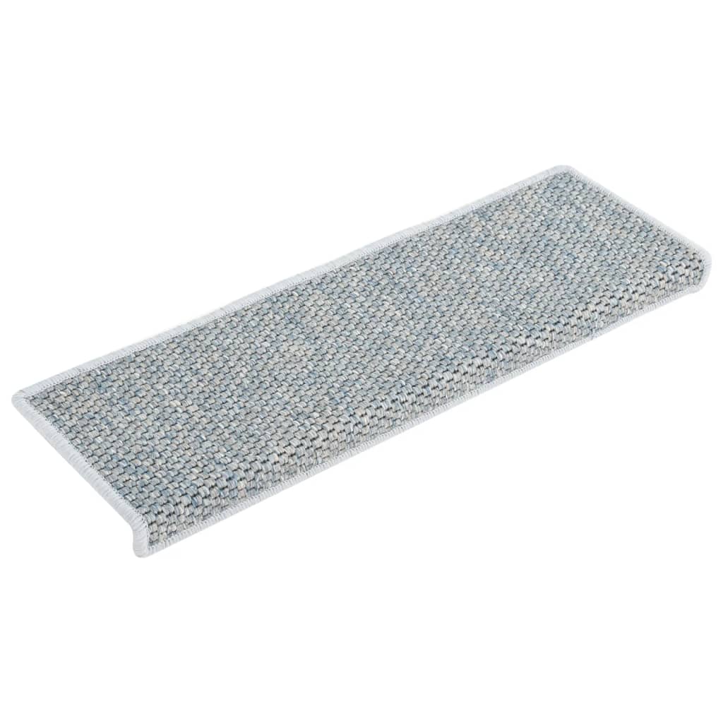Trapmatten Zelfklevend 15 St Sisal-Look 65X25 Cm Blauw
