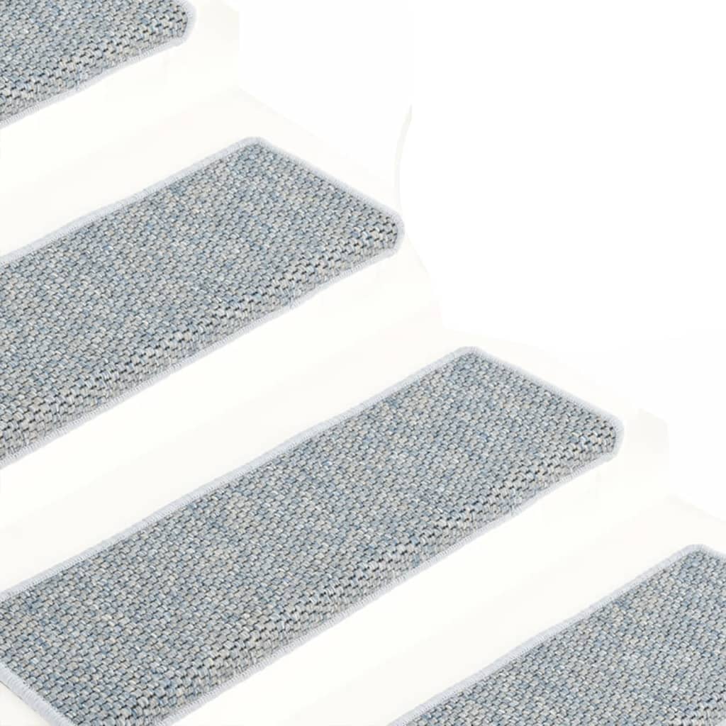 Trapmatten Zelfklevend 15 St Sisal-Look 65X25 Cm Blauw