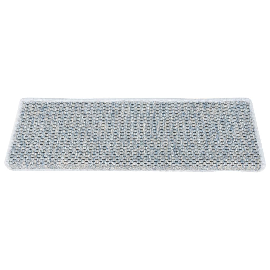 Trapmatten Zelfklevend 15 St Sisal-Look 65X25 Cm Blauw