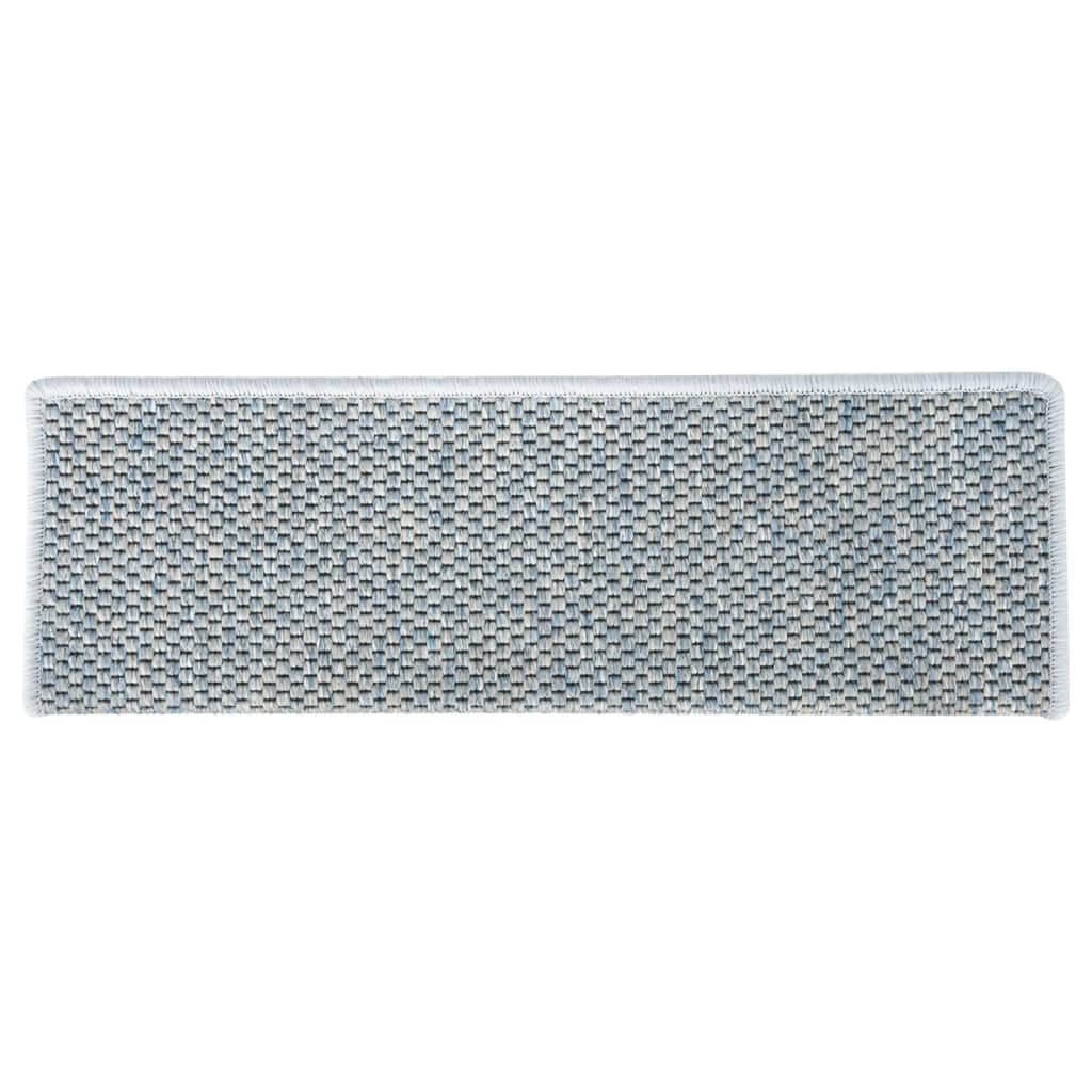 Trapmatten Zelfklevend 15 St Sisal-Look 65X25 Cm Blauw