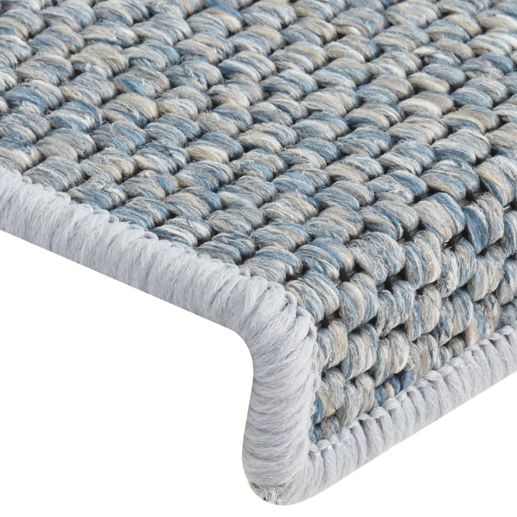 Trapmatten Zelfklevend 15 St Sisal-Look 65X25 Cm Blauw