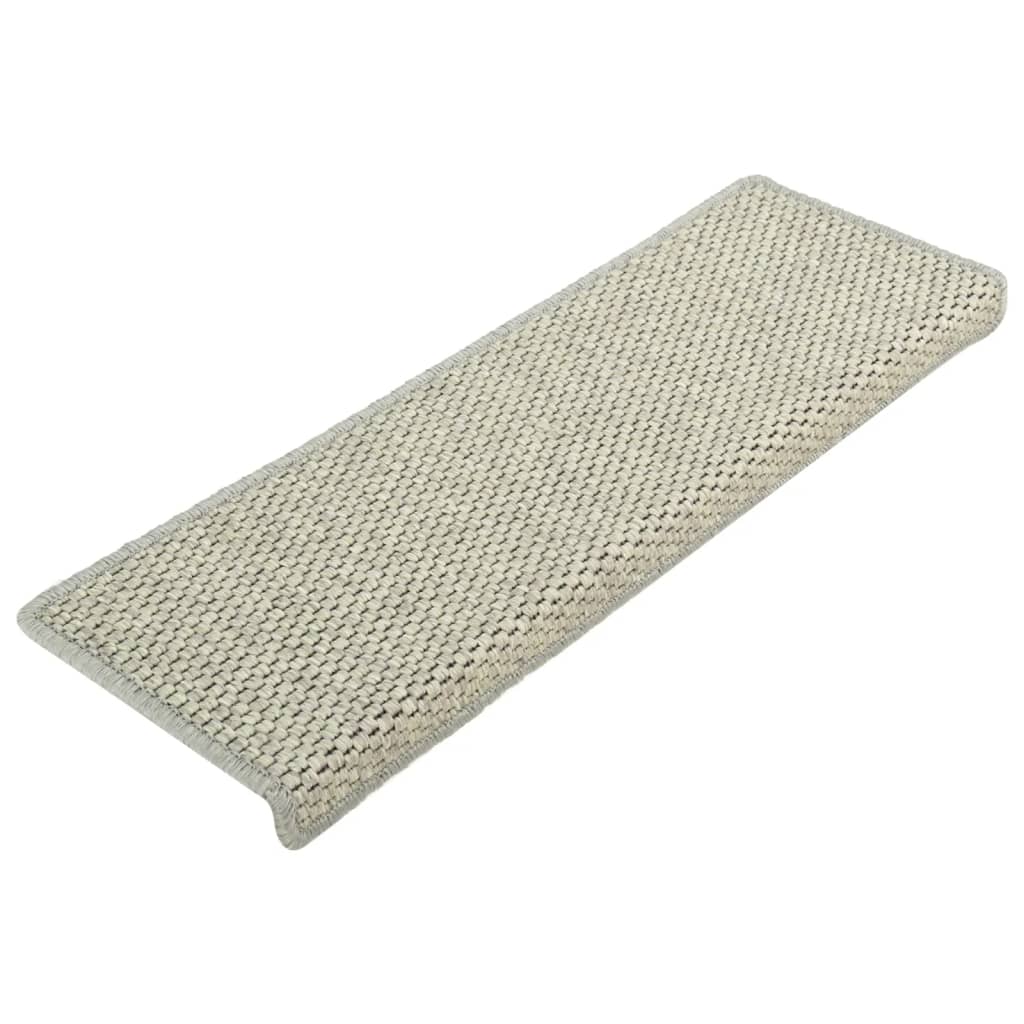 Trapmatten Zelfklevend 15 St Sisal-Look 65X25 Cm Grijs