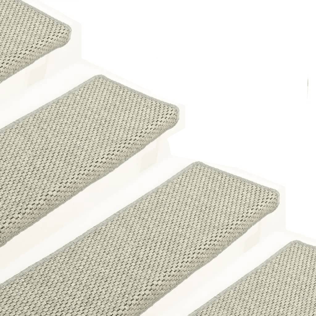 Trapmatten Zelfklevend 15 St Sisal-Look 65X25 Cm Grijs
