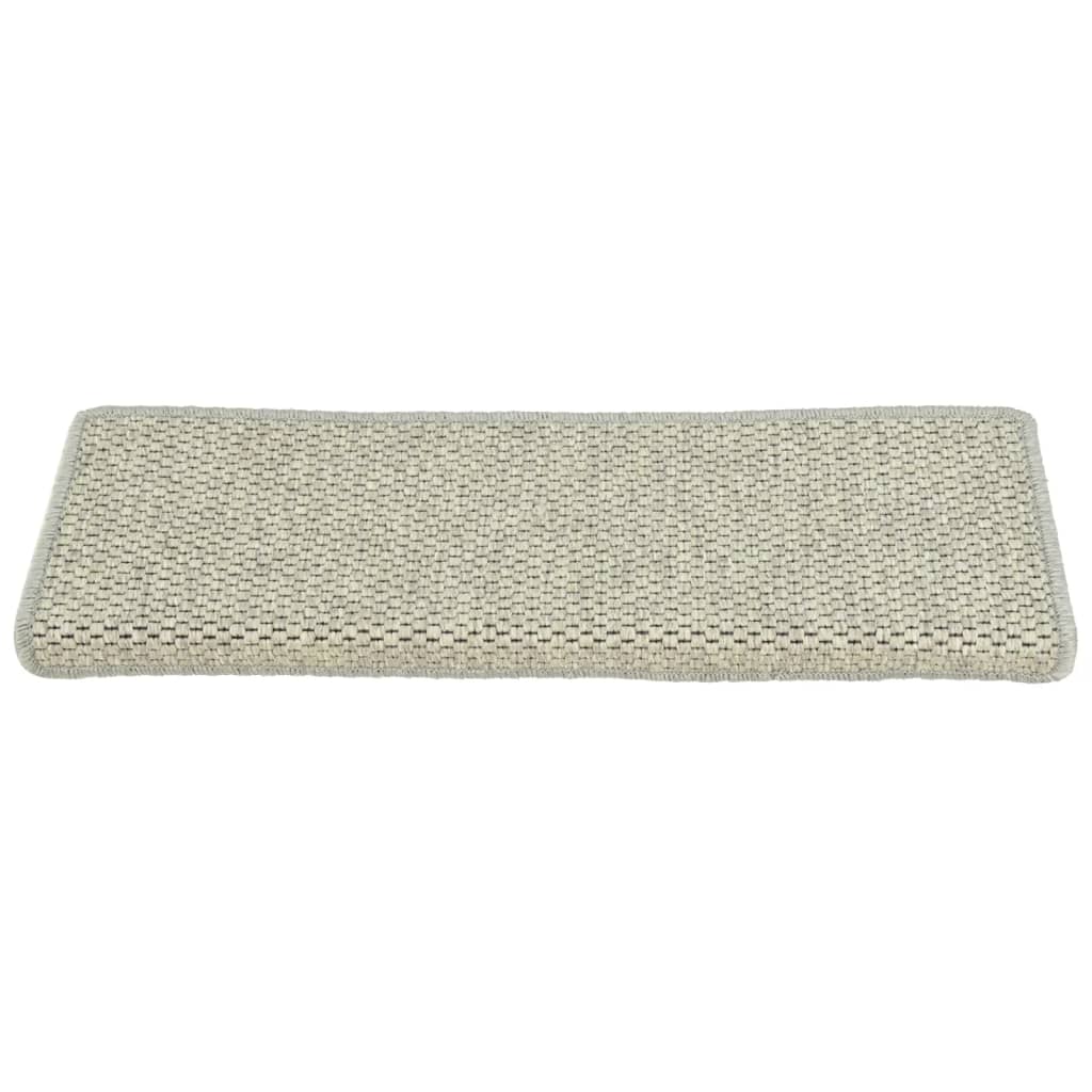 Trapmatten Zelfklevend 15 St Sisal-Look 65X25 Cm Grijs