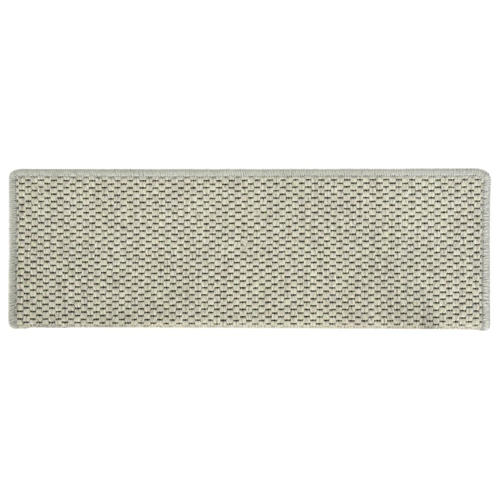Trapmatten Zelfklevend 15 St Sisal-Look 65X25 Cm Grijs