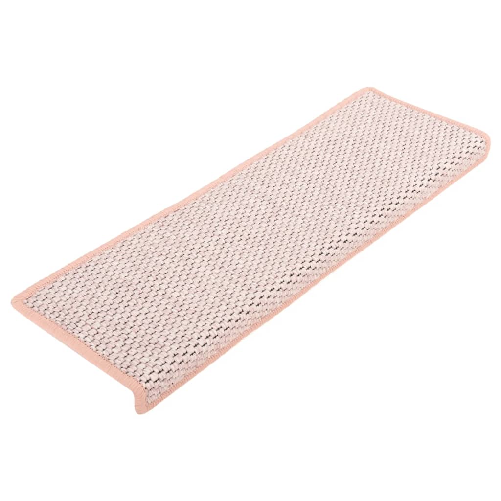 Trapmatten Zelfklevend 15 St Sisal-Look 65X25 Cm Rood