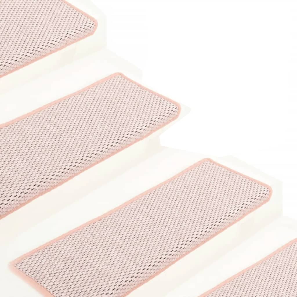 Trapmatten Zelfklevend 15 St Sisal-Look 65X25 Cm Rood