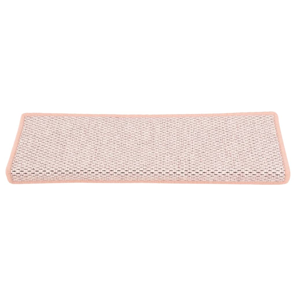 Trapmatten Zelfklevend 15 St Sisal-Look 65X25 Cm Rood