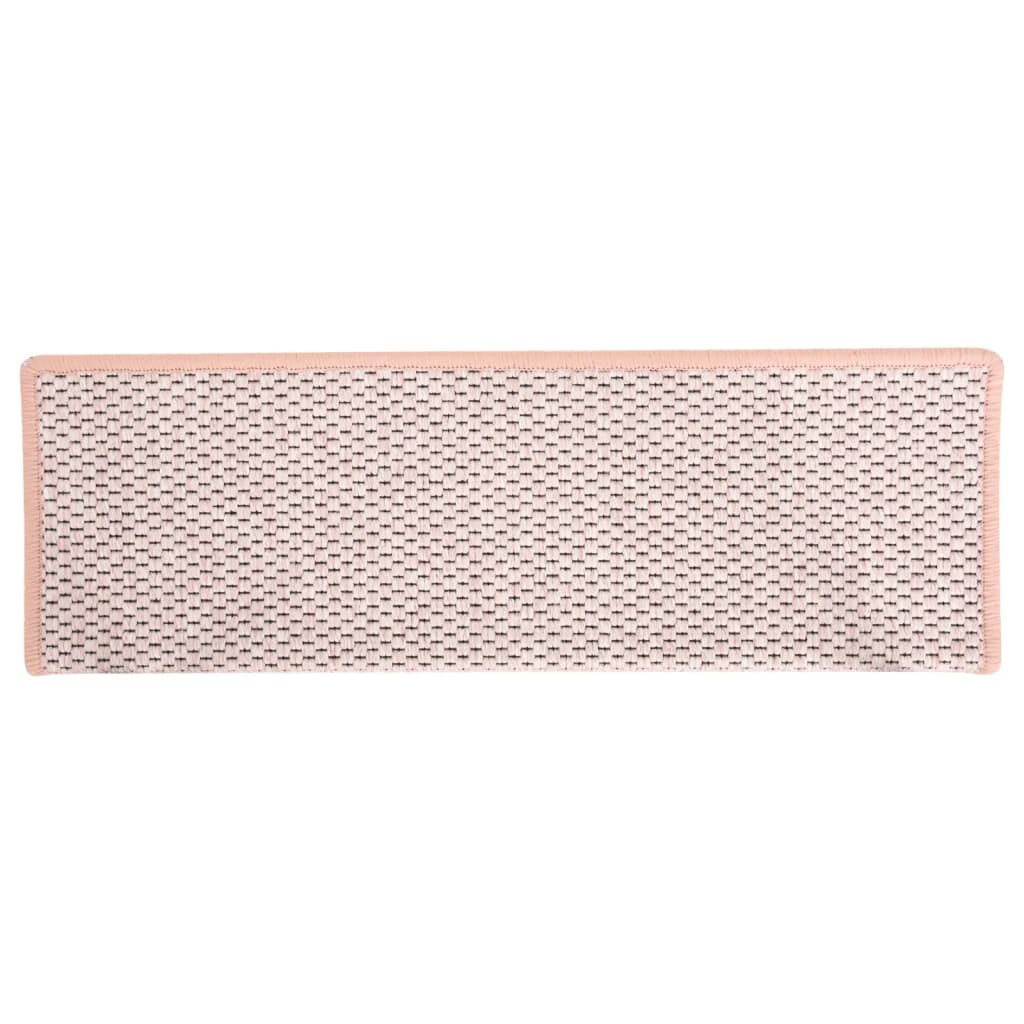 Trapmatten Zelfklevend 15 St Sisal-Look 65X25 Cm Rood