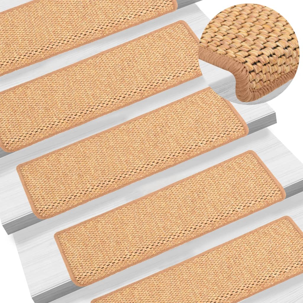 Trapmatten Zelfklevend 15 St Sisal-Look 65X25 Cm Oranje