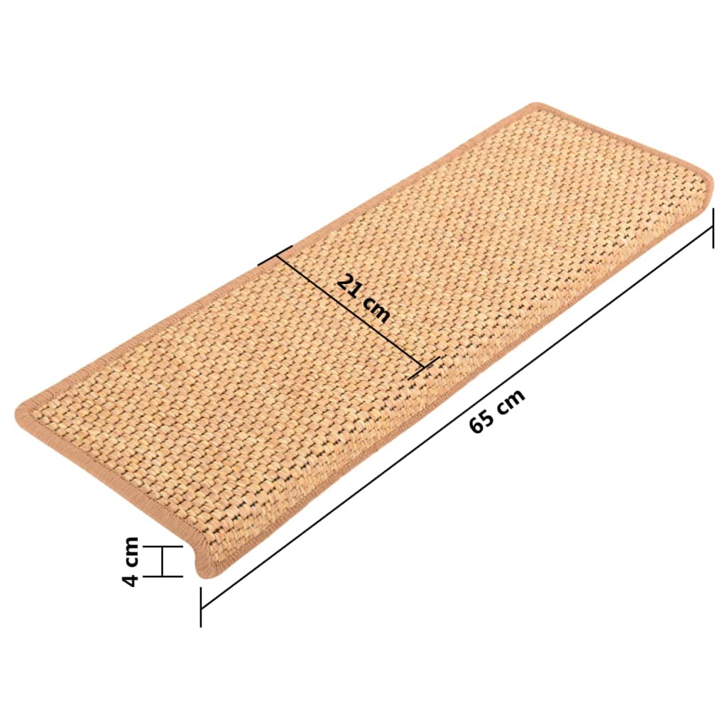 Trapmatten Zelfklevend 15 St Sisal-Look 65X25 Cm Oranje