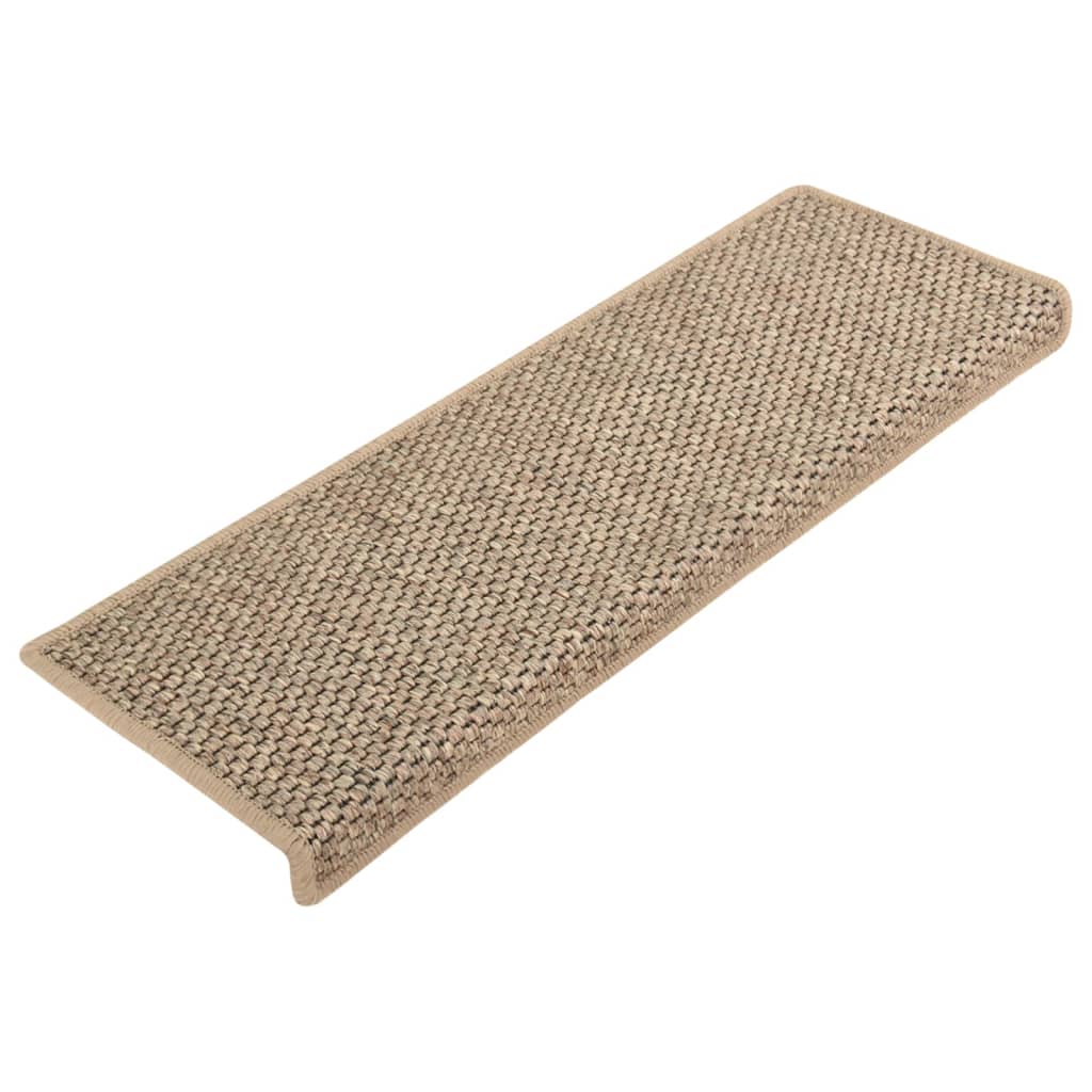 Trapmatten Zelfklevend 15 St Sisal-Look 65X25 Cm Donkerbeige