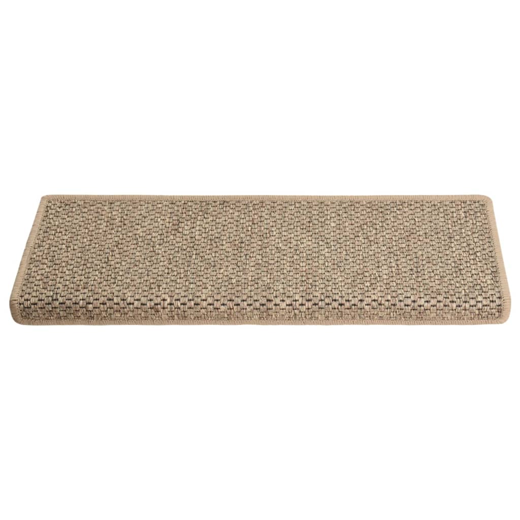 Trapmatten Zelfklevend 15 St Sisal-Look 65X25 Cm Donkerbeige