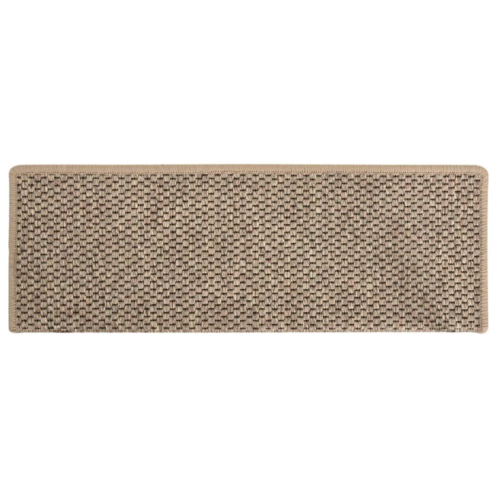 Trapmatten Zelfklevend 15 St Sisal-Look 65X25 Cm Donkerbeige