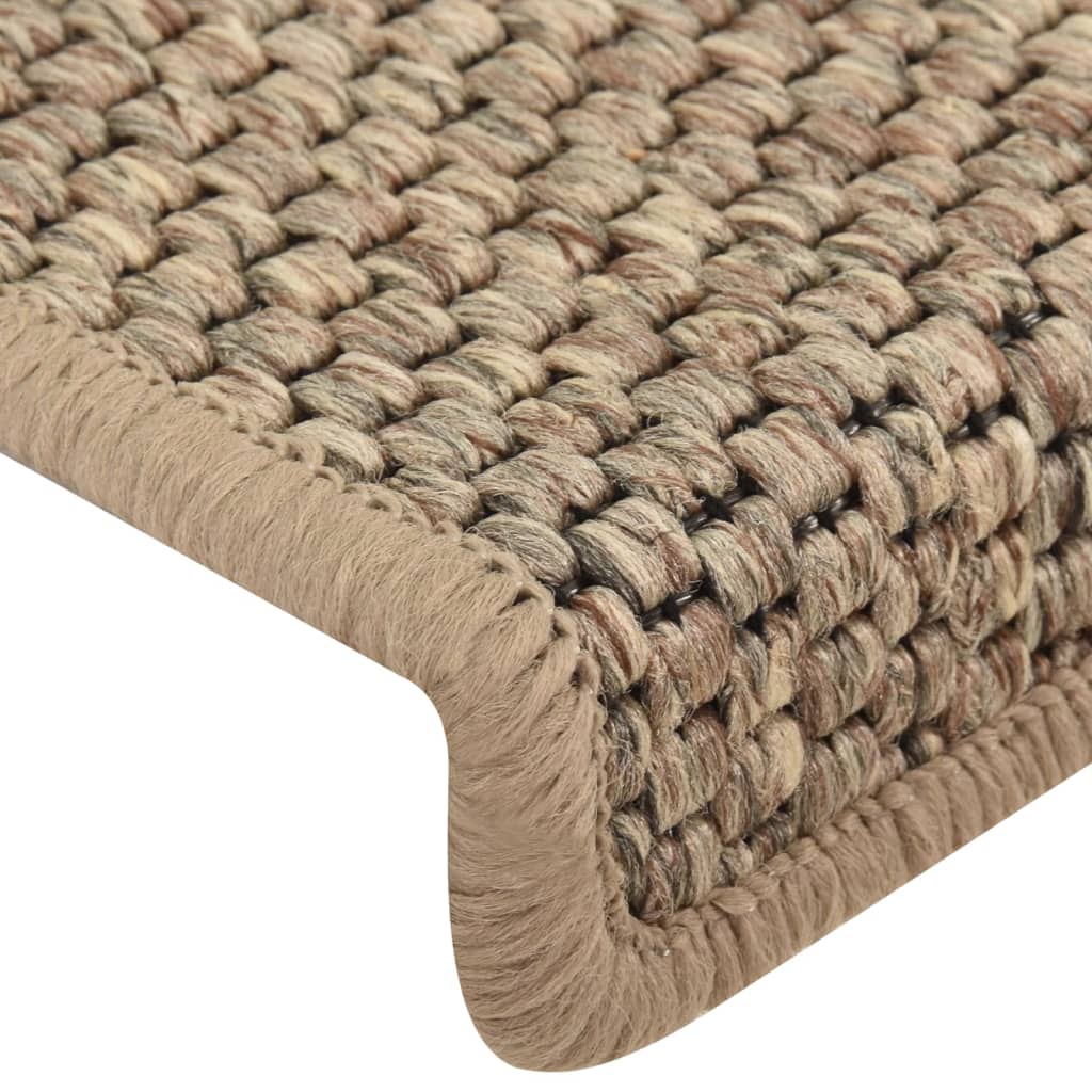 Trapmatten Zelfklevend 15 St Sisal-Look 65X25 Cm Donkerbeige