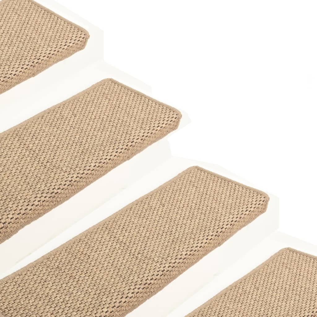 Trapmatten Zelfklevend 15 St Sisal-Look 65X25 Cm Zandkleurig