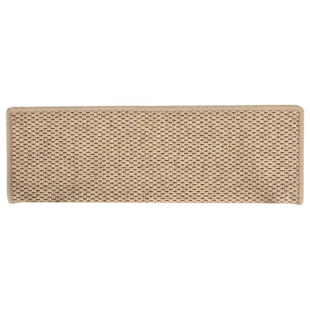 Trapmatten Zelfklevend 15 St Sisal-Look 65X25 Cm Zandkleurig