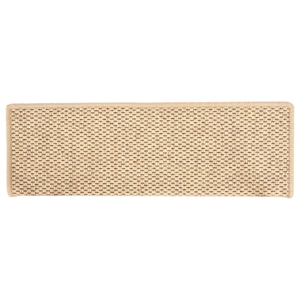 Trapmatten Zelfklevend 15 St Sisal-Look 65X25 Cm Lichtbeige