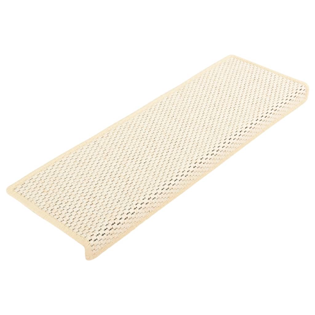 Trapmatten Zelfklevend 15 St Sisal-Look 65X25 Cm Crèmekleurig