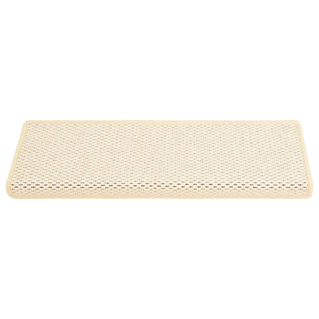 Trapmatten Zelfklevend 15 St Sisal-Look 65X25 Cm Crèmekleurig