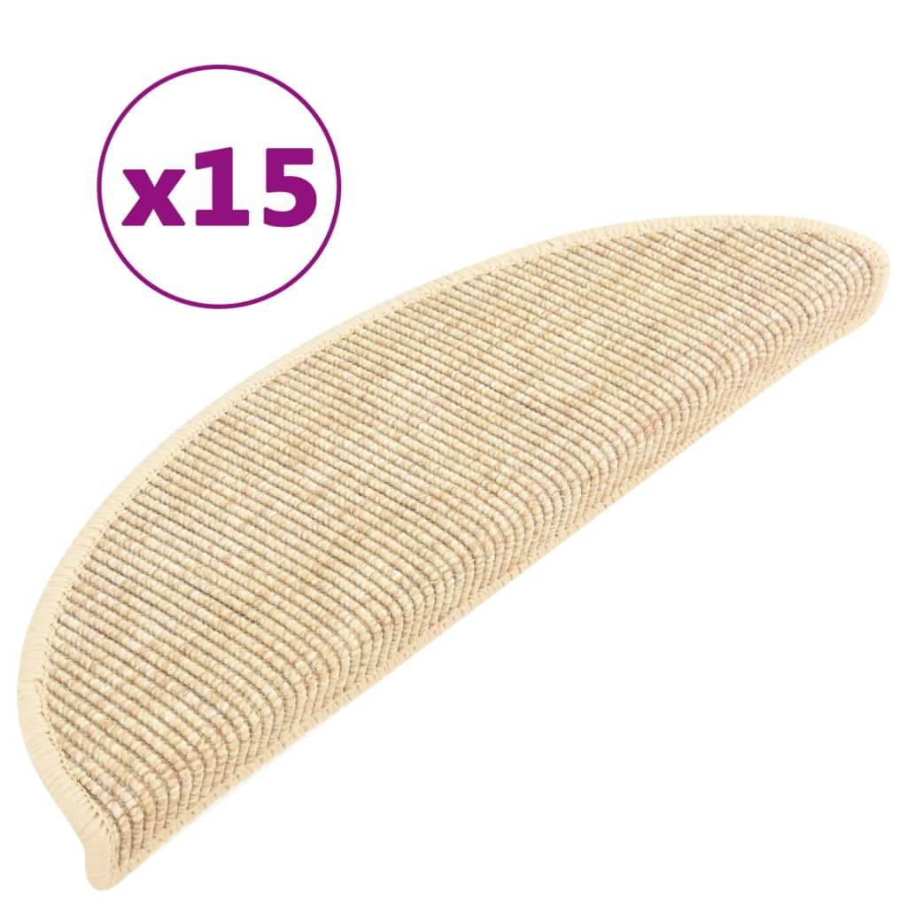 Trapmatten Zelfklevend 15 St 56X20 Cm Lichtbeige