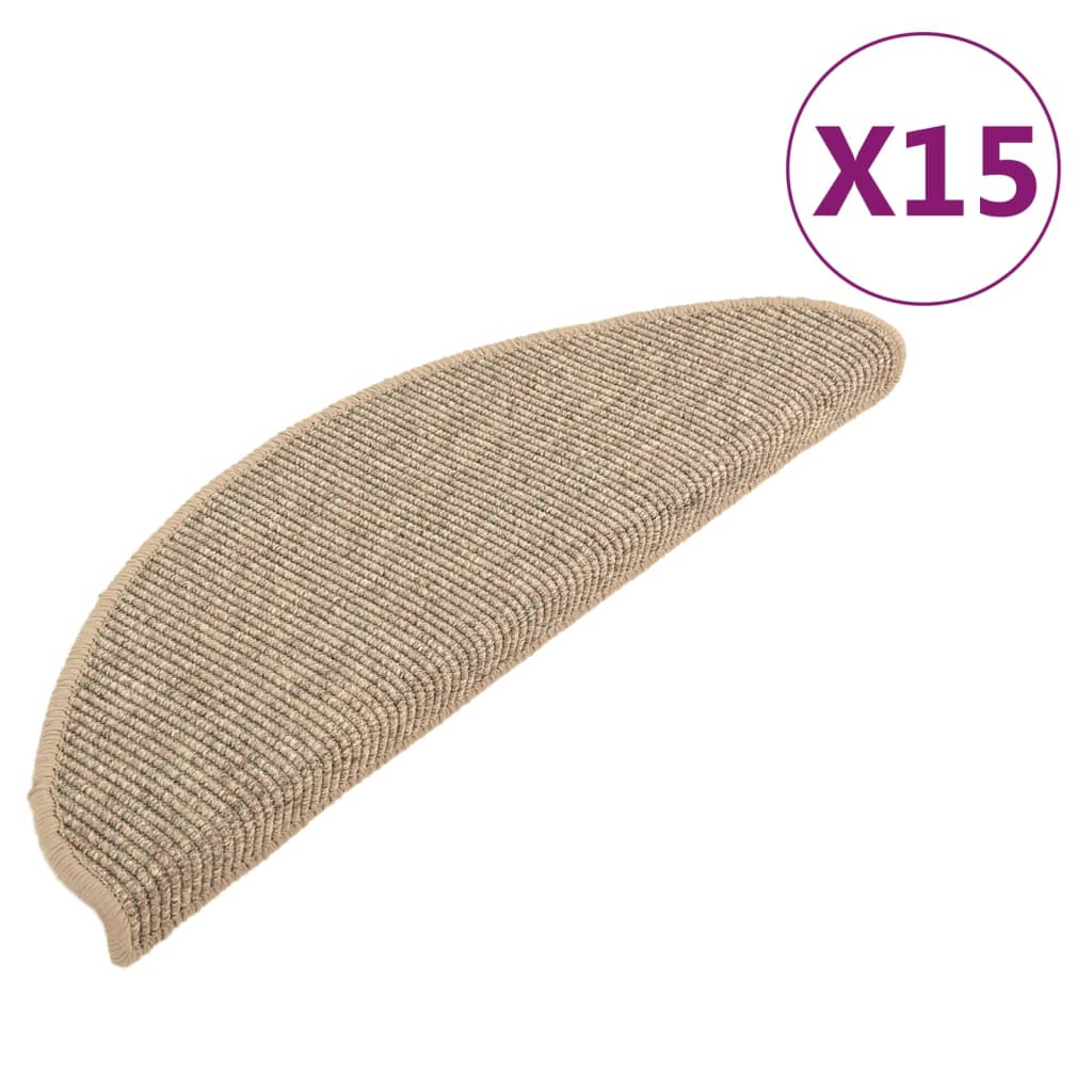 Trapmatten Zelfklevend 15 St 65X25 Cm Donkerbeige