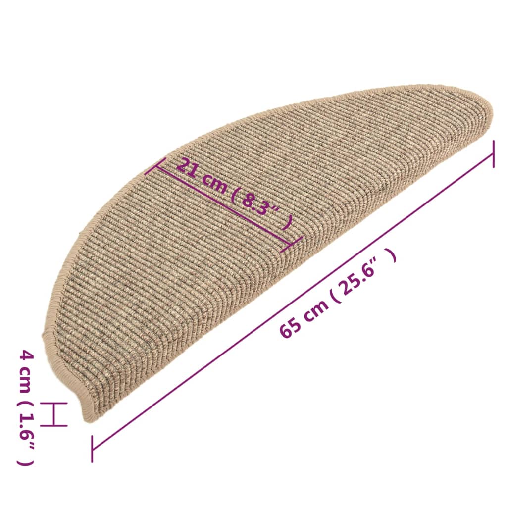 Trapmatten Zelfklevend 15 St 65X25 Cm Donkerbeige