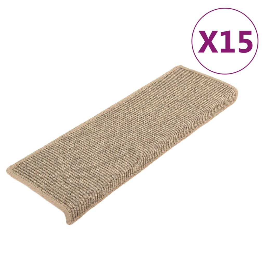Trapmatten Zelfklevend 15 St 65X25 Cm Donkerbeige