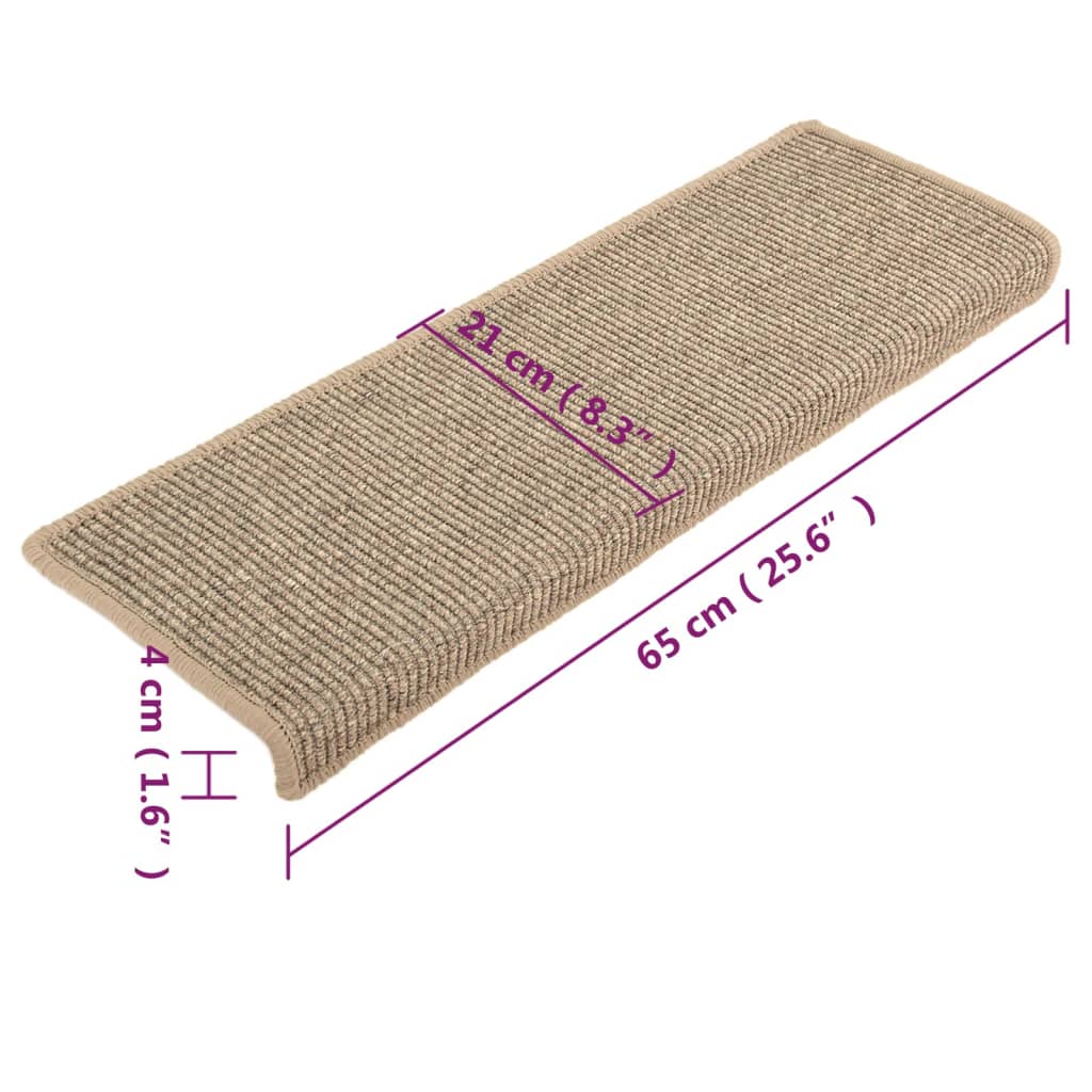 Trapmatten Zelfklevend 15 St 65X25 Cm Donkerbeige