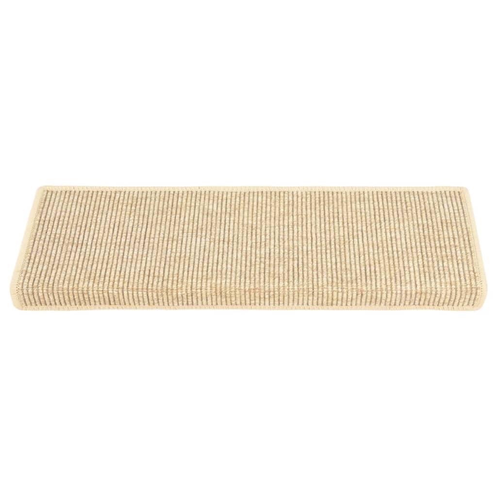 Trapmatten Zelfklevend 15 St Sisal-Look 65X25 Cm Lichtbeige