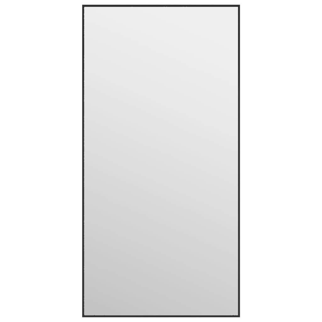 Deurspiegel 40X80 Cm Glas En Aluminium Zwart