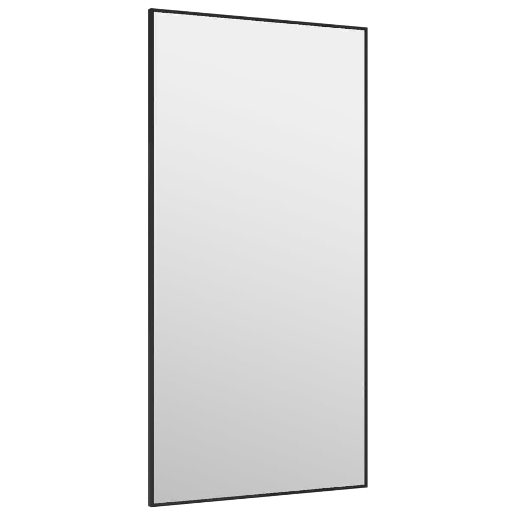 Deurspiegel 40X80 Cm Glas En Aluminium Zwart