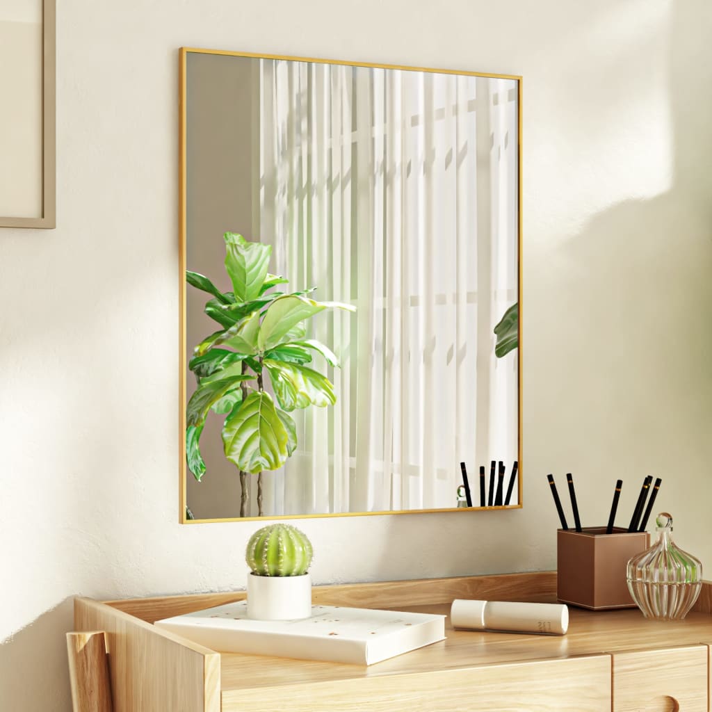 Deurspiegel 50X60 Cm Glas En Aluminium Goudkleurig