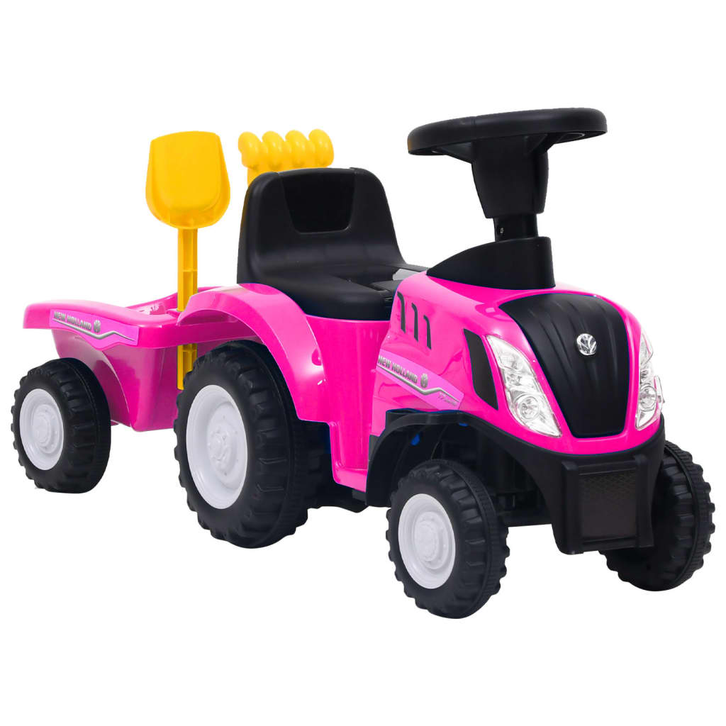 Kindertractor New Holland Roze