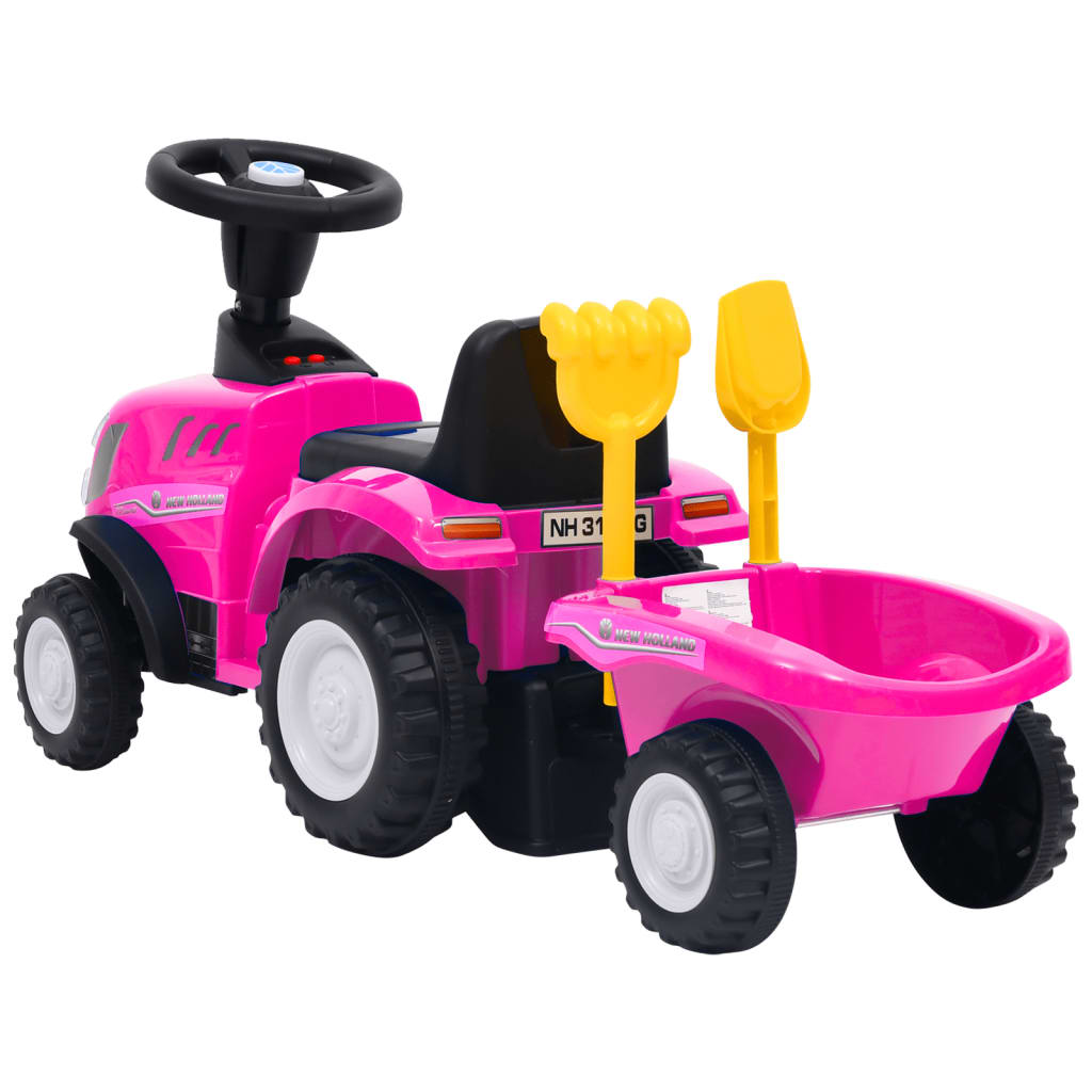 Kindertractor New Holland Roze
