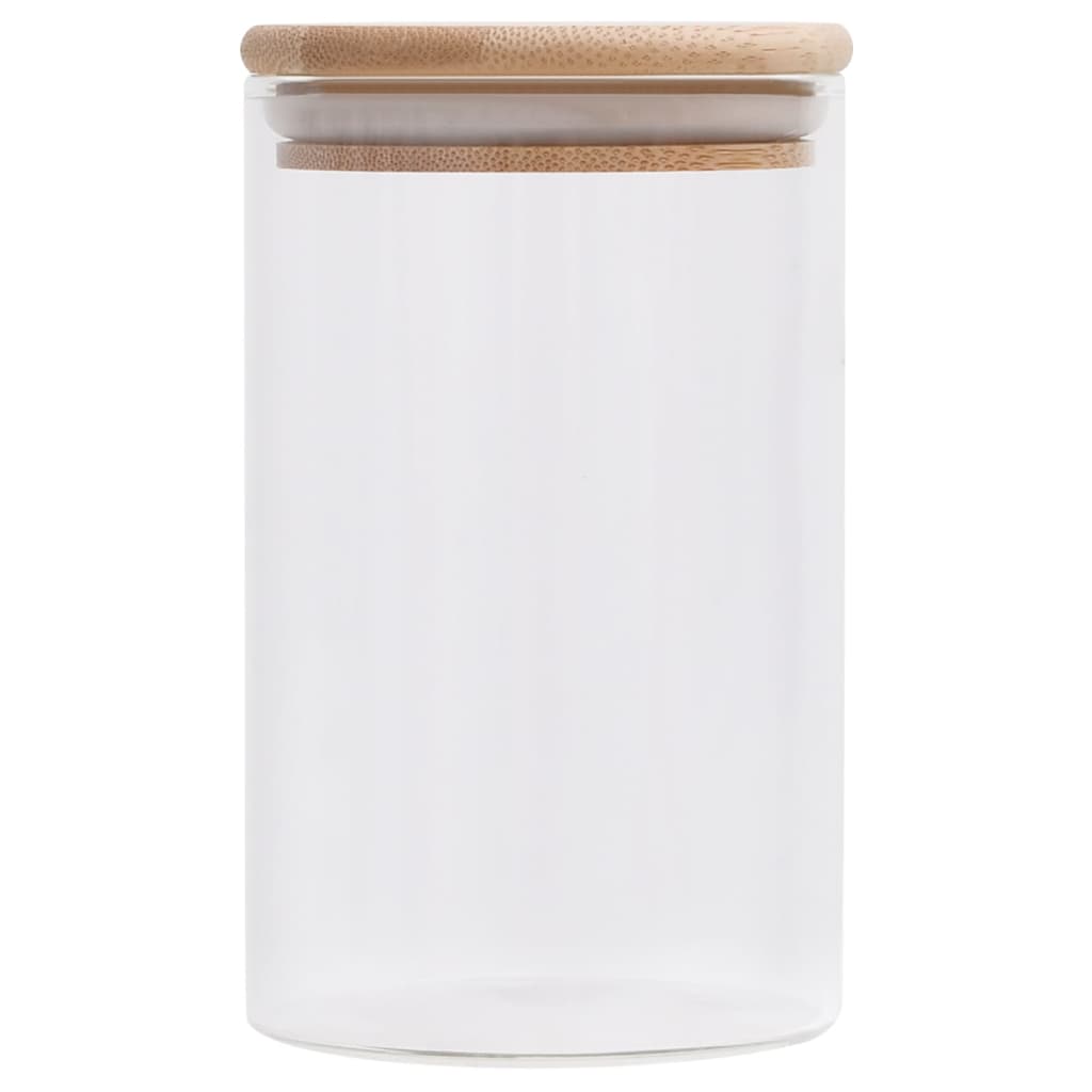 Opbergpotten 10 St Met Bamboe Deksel 260 Ml Glas