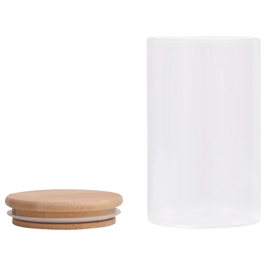 Opbergpotten 10 St Met Bamboe Deksel 260 Ml Glas