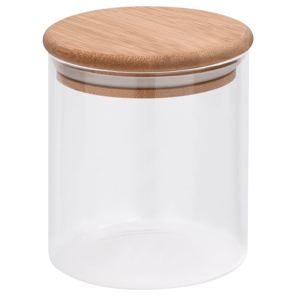 Opbergpotten Met Bamboe Deksel 6 St 600 Ml Glas