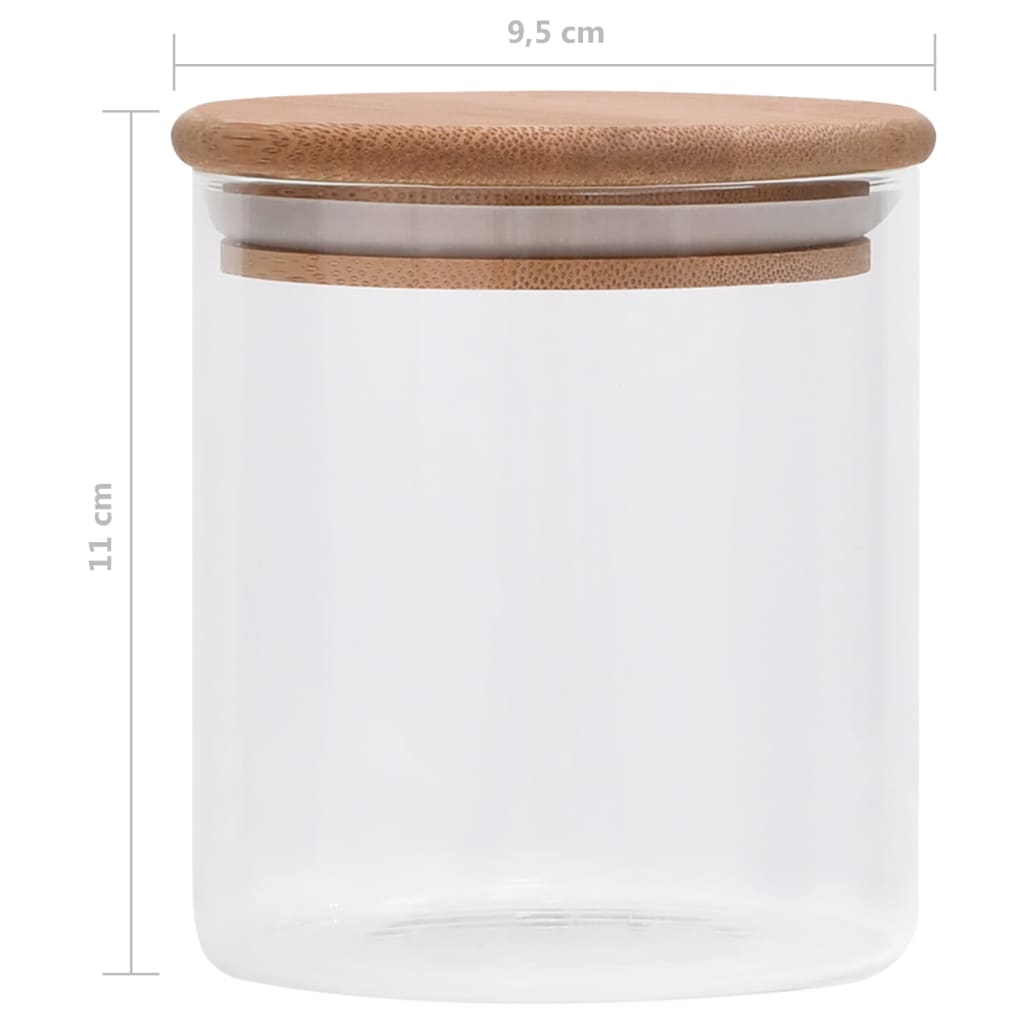 Opbergpotten Met Bamboe Deksel 6 St 600 Ml Glas