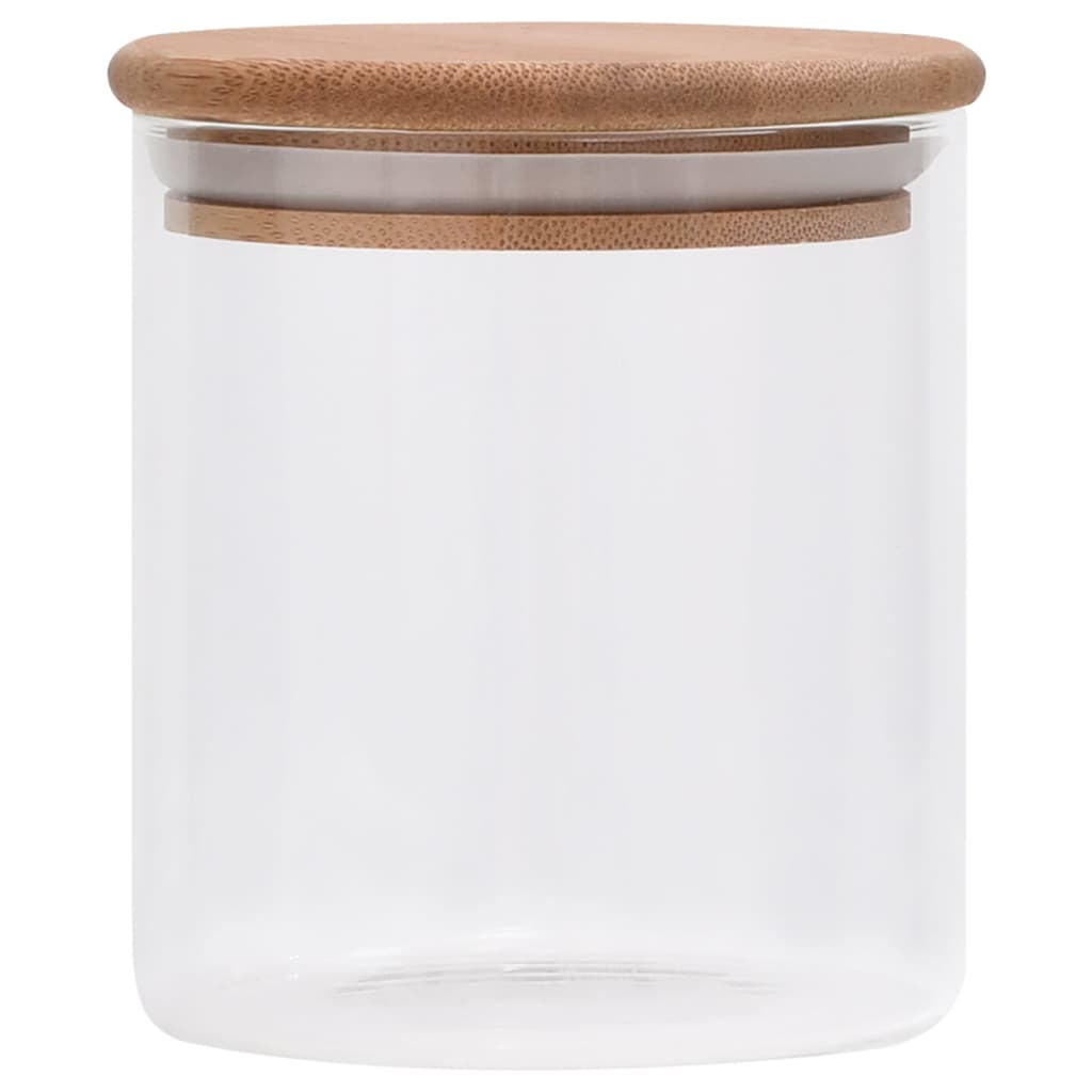 Opbergpotten Met Bamboe Deksel 10 St 600 Ml Glas