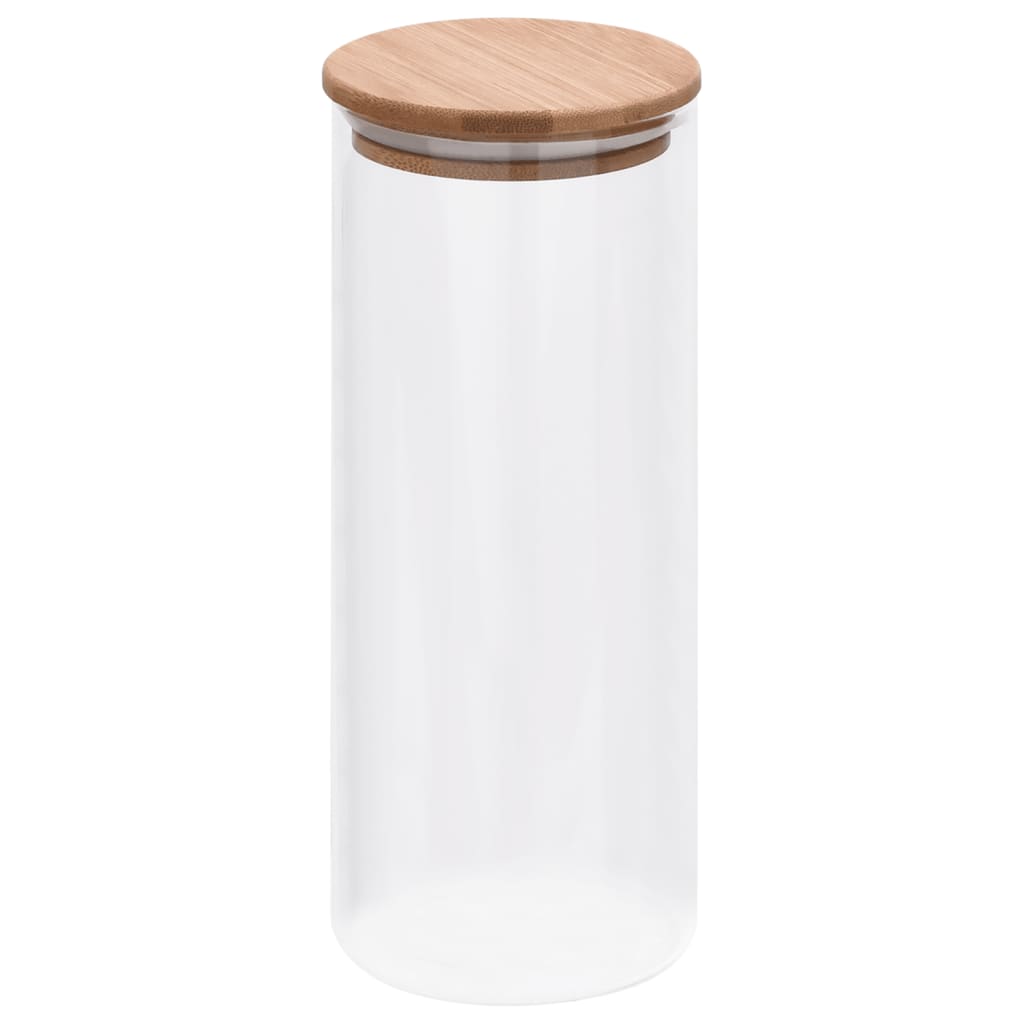 Opbergpotten Met Bamboe Deksel 6 St 1000 Ml Glas