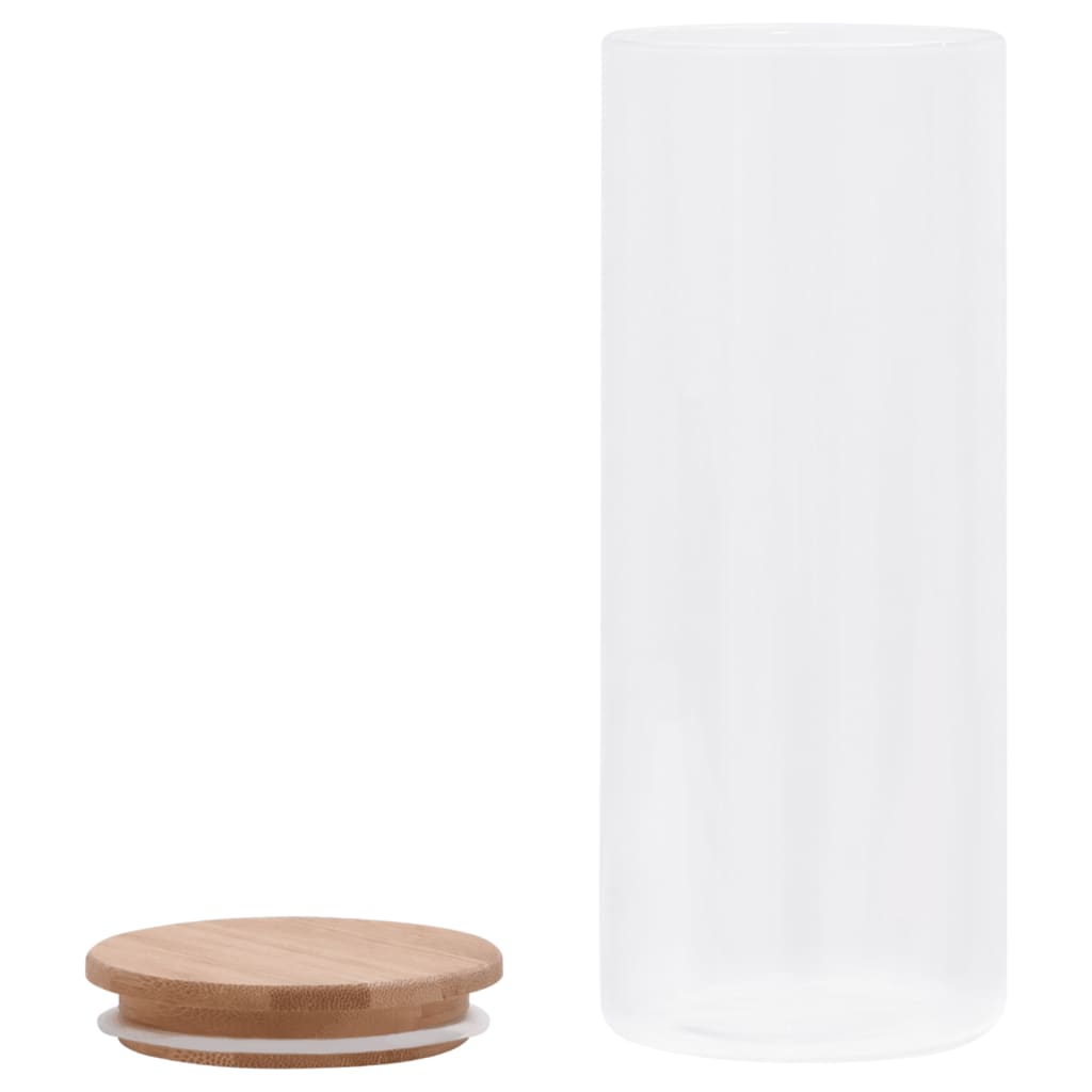 Opbergpotten Met Bamboe Deksel 6 St 1000 Ml Glas