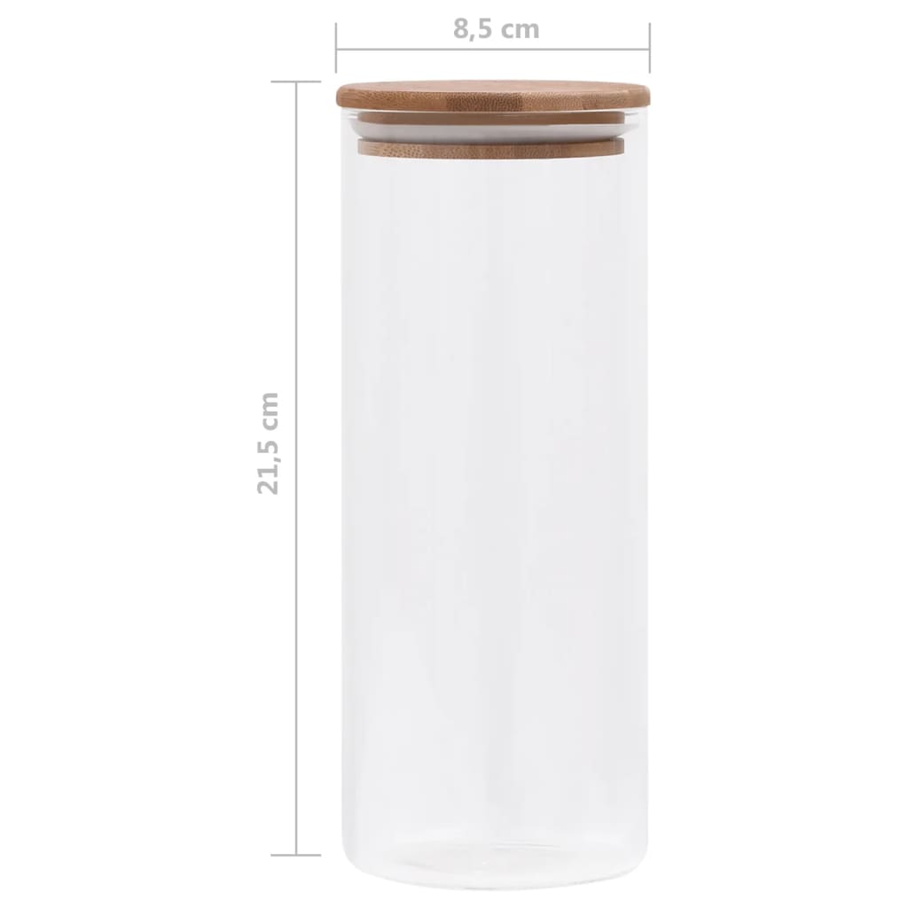 Opbergpotten Met Bamboe Deksel 6 St 1000 Ml Glas