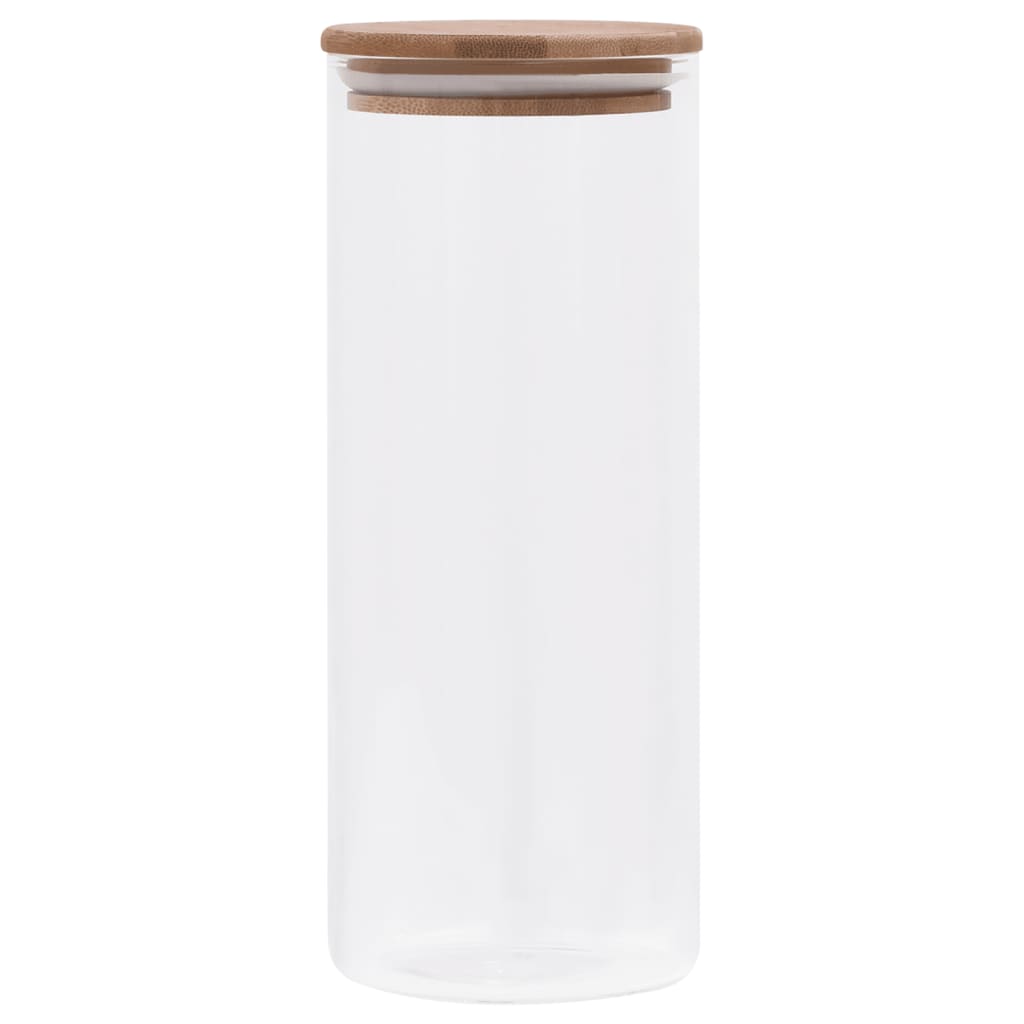 Opbergpotten Met Bamboe Deksels 10 St 1000 Ml Glas