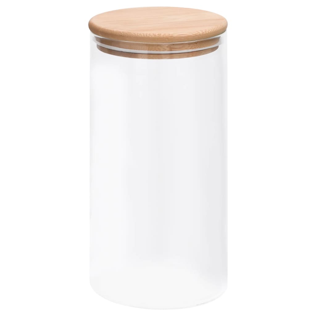 Opbergpotten Met Bamboe Deksels 4 St 1200 Ml Glas