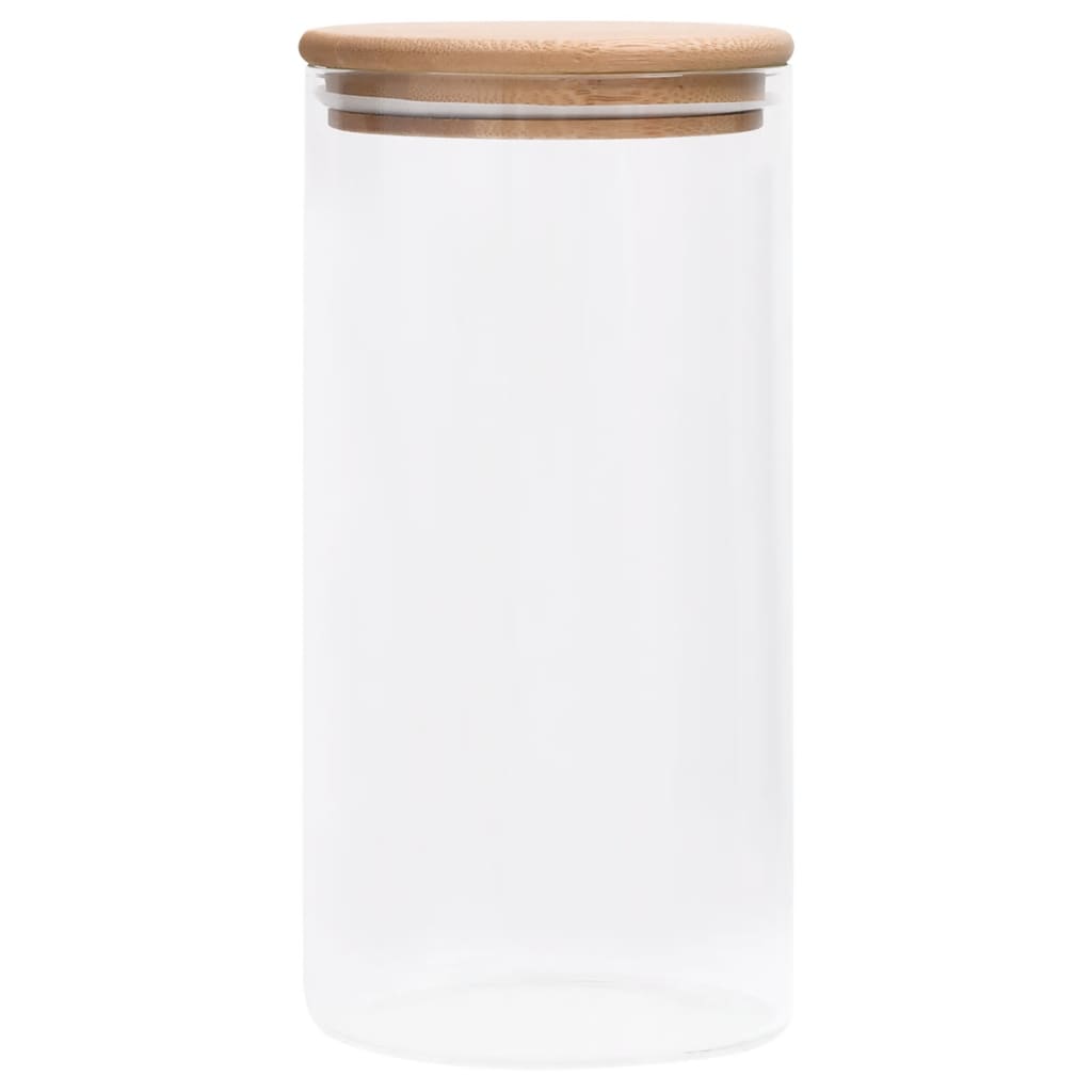 Opbergpotten Met Bamboe Deksels 4 St 1200 Ml Glas