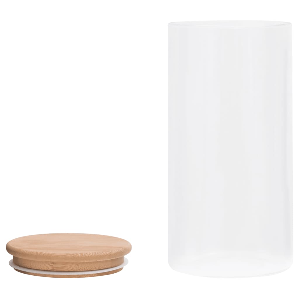 Opbergpotten Met Bamboe Deksels 4 St 1200 Ml Glas